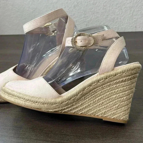 Stuart Weitzman Women's White Mykonos Closed-Toe Espadrille Wedge Shoe Size 10 - Picture 8 of 15